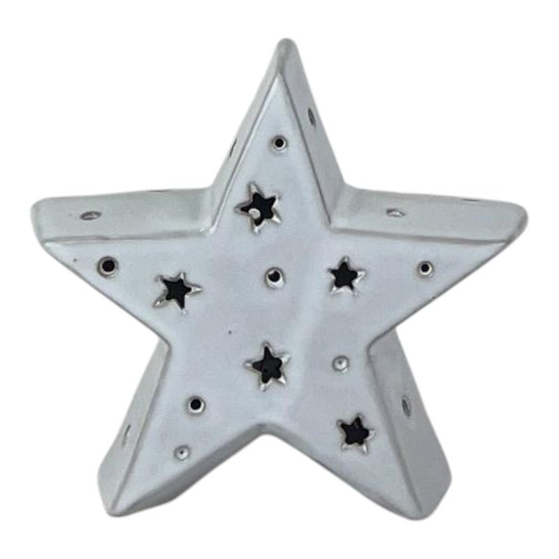 Medium White Ceramic Star Ornament - Home Decor - British D'sire Main image