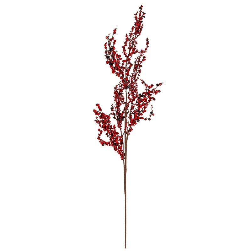 Medium Winter Branch Spray With Red Berries Artificial Flower Stem - Artificial Plants & Trees - British D'sire Main image