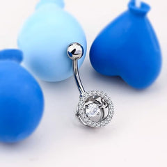Melighting 5pcs Belly Bars Navel Piercing Jewellery 14g 316L Stainless Steel Belly Button Ring Clear CZ Navel Bar Belly Ring - Body Jewellery - British D'sire