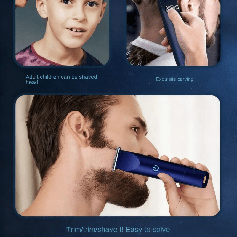 Men Pro Electric Hair Clippers Beard Trimmer Cutting Barber Shaving Machine Blue (US Logistics For USPS/DHL/Fedex/UPS. No designated logistics accepted，TK/TMEU only For self-pickup） - British D'sire