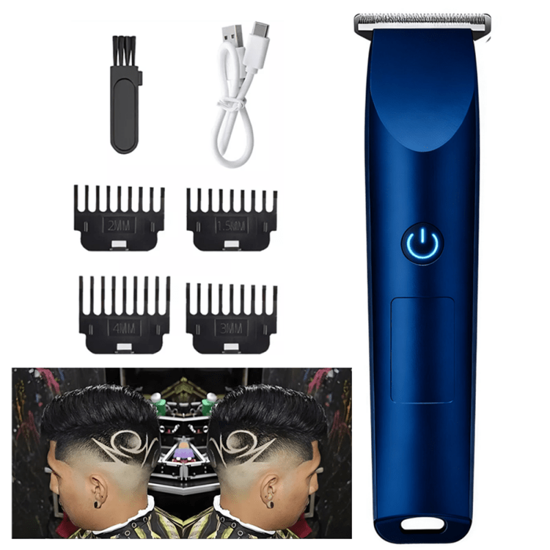 Men Pro Electric Hair Clippers Beard Trimmer Cutting Barber Shaving Machine Blue (US Logistics For USPS/DHL/Fedex/UPS. No designated logistics accepted，TK/TMEU only For self-pickup） - British D'sire