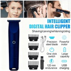 Men Pro Electric Hair Clippers Beard Trimmer Cutting Barber Shaving Machine Blue (US Logistics For USPS/DHL/Fedex/UPS. No designated logistics accepted，TK/TMEU only For self-pickup） - British D'sire