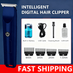Men Pro Electric Hair Clippers Beard Trimmer Cutting Barber Shaving Machine Blue (US Logistics For USPS/DHL/Fedex/UPS. No designated logistics accepted，TK/TMEU only For self-pickup） - British D'sire