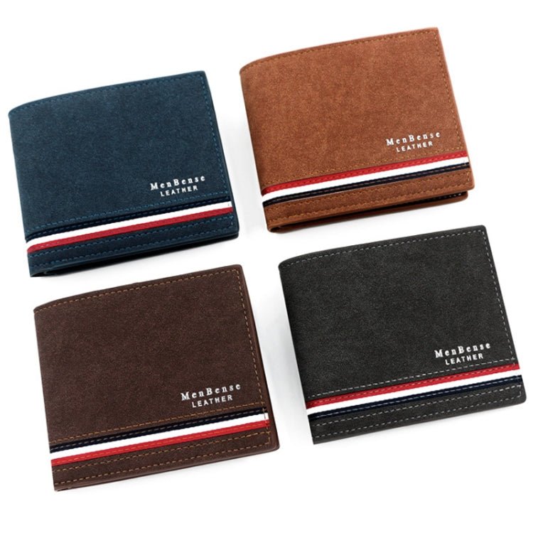 MenBense Men Short Wallet Personalized Coin Purse Frosted Clutch Money Clip(Black) - British D'sire