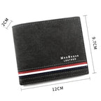 MenBense Men Short Wallet Personalized Coin Purse Frosted Clutch Money Clip(Black) - British D'sire