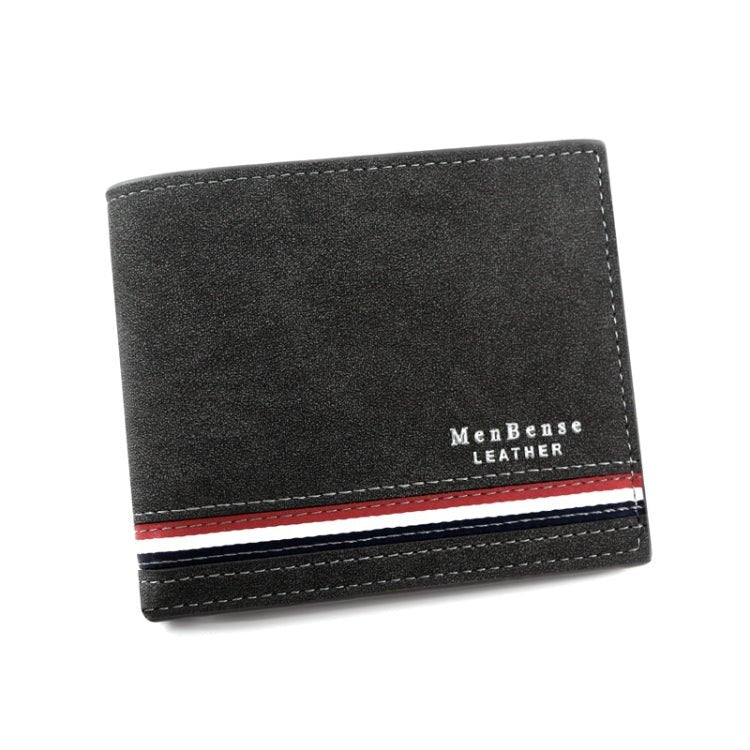 MenBense Men Short Wallet Personalized Coin Purse Frosted Clutch Money Clip(Black) - British D'sire Main image