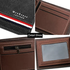 MenBense Men Short Wallet Personalized Coin Purse Frosted Clutch Money Clip(Blue) - British D'sire