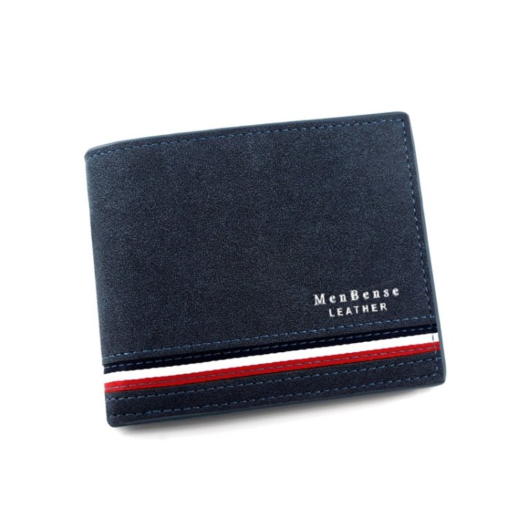 MenBense Men Short Wallet Personalized Coin Purse Frosted Clutch Money Clip(Blue) - British D'sire