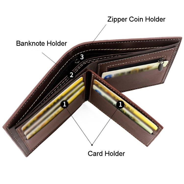 MenBense Men Short Wallet Personalized Coin Purse Frosted Clutch Money Clip(Dark Brown) - British D'sire