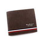 MenBense Men Short Wallet Personalized Coin Purse Frosted Clutch Money Clip(Dark Brown) - British D'sire