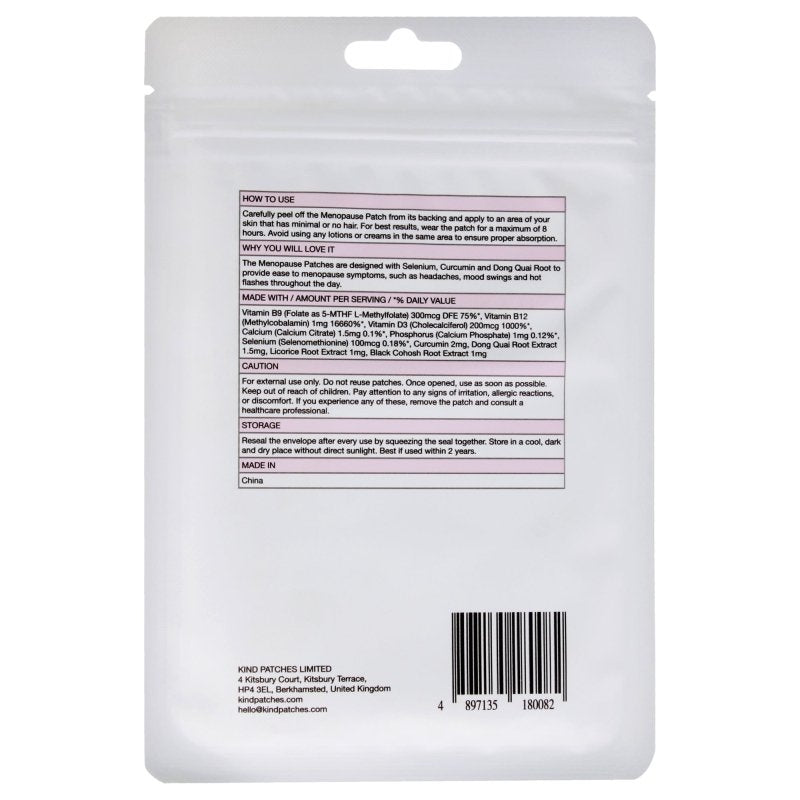 Menopause Patches by Kind Patches for Unisex - 30 Count Patches - Patches - British D'sire