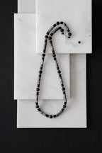 Mens 925 Sterling Silver Picasso Jasper And Black Onyx Crystal Necklace - Necklaces - British D'sire