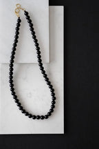 Mens Brass And Black Onyx Crystal Necklace - Necklaces - British D'sire