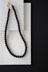Mens Brass And Black Onyx Crystal Necklace - Necklaces - British D'sire