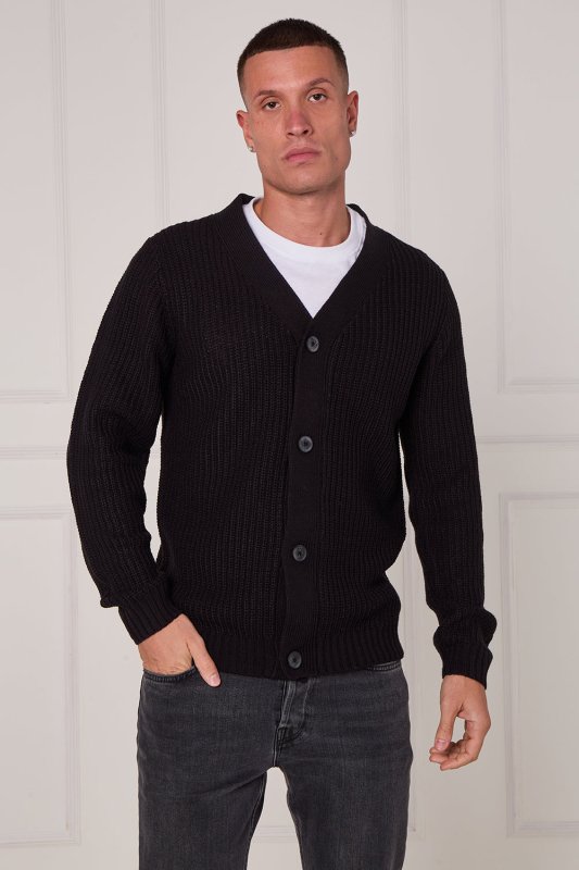 Men’s Button - Up Knitted Cardigan - cardigan - British D'sire
