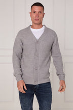 Men’s Button - Up Knitted Cardigan - cardigan - British D'sire