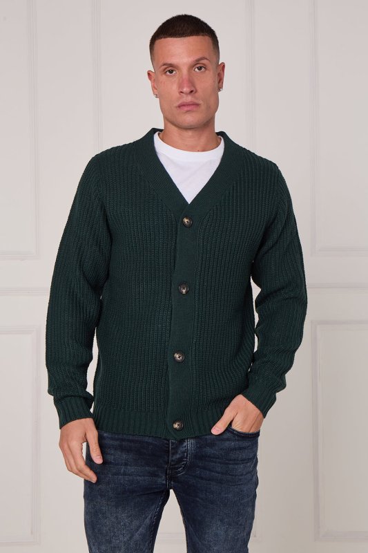 Men’s Button - Up Knitted Cardigan - cardigan - British D'sire