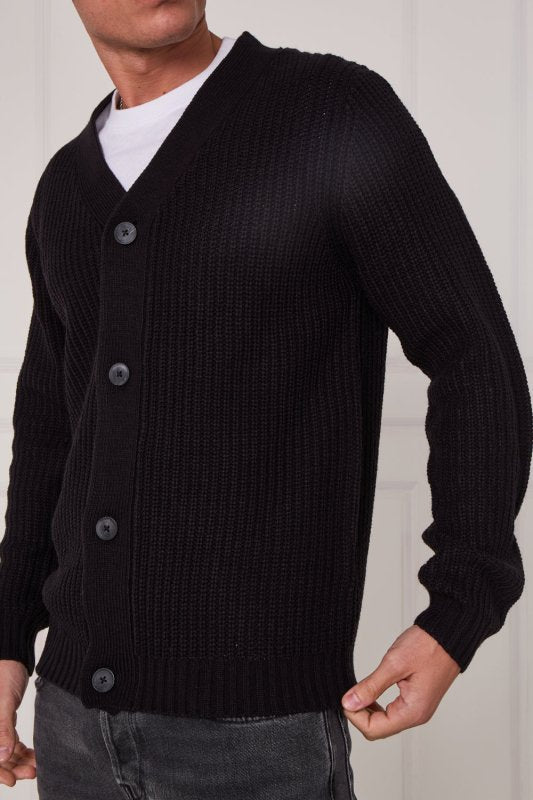 Men’s Button - Up Knitted Cardigan - cardigan - British D'sire