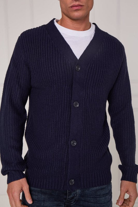 Men’s Button - Up Knitted Cardigan - cardigan - British D'sire