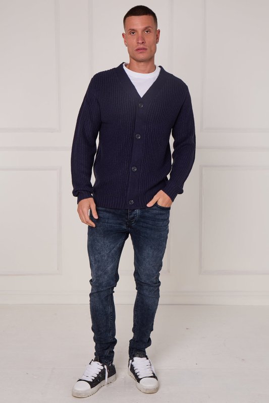 Men’s Button - Up Knitted Cardigan - cardigan - British D'sire