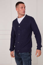 Men’s Button - Up Knitted Cardigan - cardigan - British D'sire