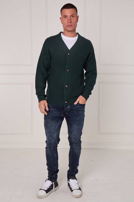 Men’s Button - Up Knitted Cardigan - cardigan - British D'sire