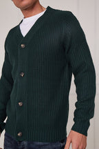 Men’s Button - Up Knitted Cardigan - cardigan - British D'sire