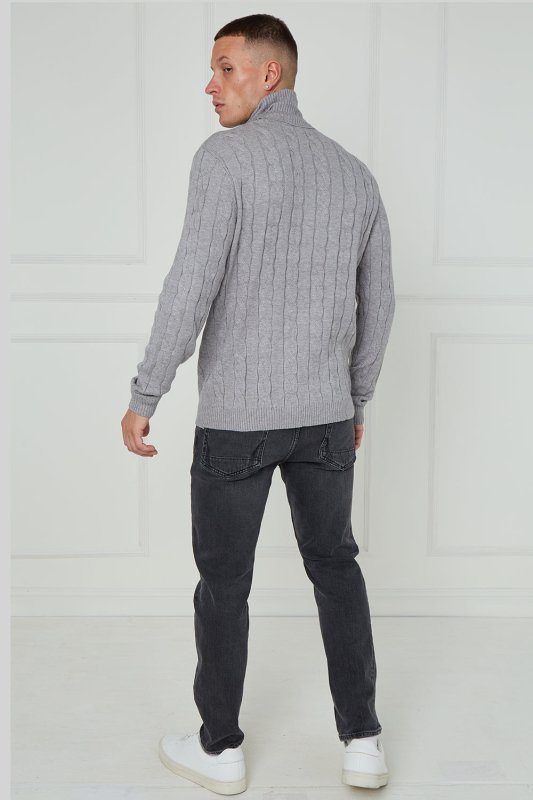 Men’s Cable Knit Turtleneck Jumper - Jumper - British D'sire