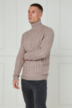 Men’s Cable Knit Turtleneck Jumper - Jumper - British D'sire