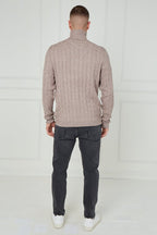 Men’s Cable Knit Turtleneck Jumper - Jumper - British D'sire