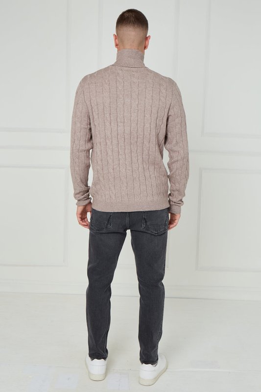 Men’s Cable Knit Turtleneck Jumper - Jumper - British D'sire