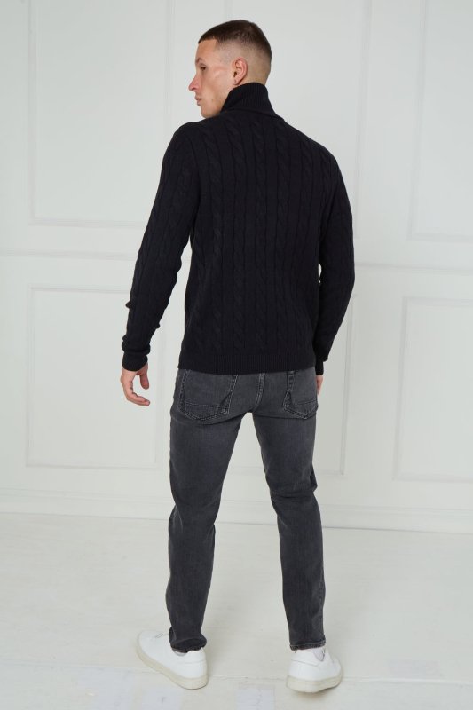 Men’s Cable Knit Turtleneck Jumper - Jumper - British D'sire