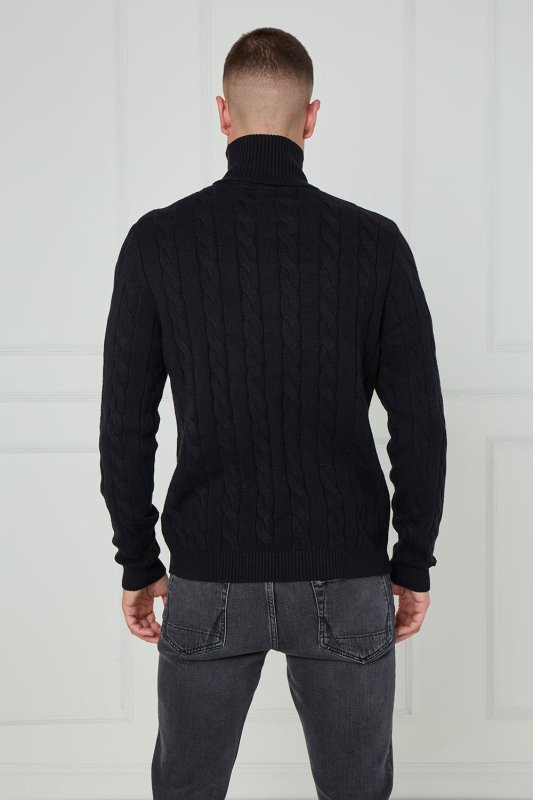 Men’s Cable Knit Turtleneck Jumper - Jumper - British D'sire