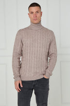 Men’s Cable Knit Turtleneck Jumper - Jumper - British D'sire