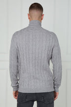 Men’s Cable Knit Turtleneck Jumper - Jumper - British D'sire