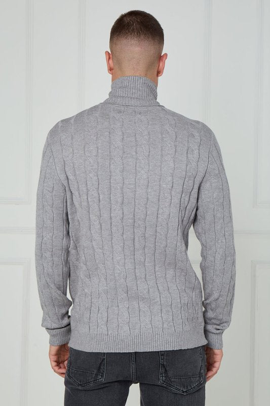 Men’s Cable Knit Turtleneck Jumper - Jumper - British D'sire