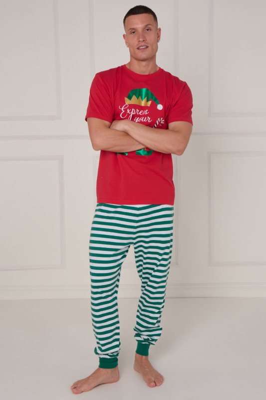 Men’s Christmas Pyjama Set – “Express Your Elf” - Loungewear pjs - British D'sire