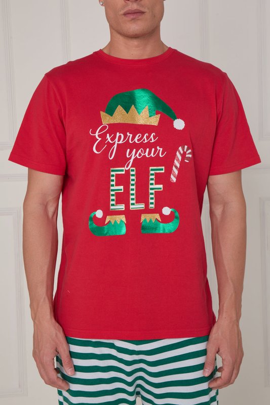 Men’s Christmas Pyjama Set – “Express Your Elf” - Loungewear pjs - British D'sire