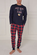 Men’s Christmas Pyjama Set – “Just Here for the Food” - Loungewear pjs - British D'sire