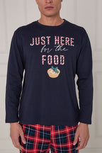Men’s Christmas Pyjama Set – “Just Here for the Food” - Loungewear pjs - British D'sire