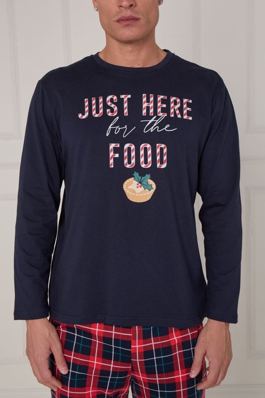 Men’s Christmas Pyjama Set – “Just Here for the Food” - Loungewear pjs - British D'sire