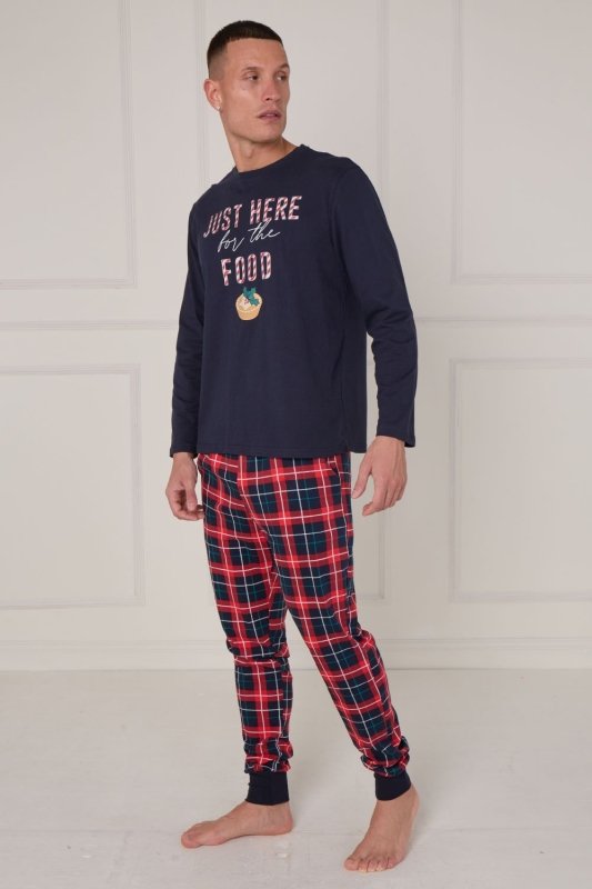 Men’s Christmas Pyjama Set – “Just Here for the Food” - Loungewear pjs - British D'sire