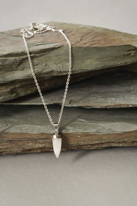 Mens Chunky 925 Sterling Silver Longer Length Cut Pendant Necklace - Necklaces - British D'sire Main image