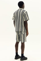 Men’s Crochet Texture Matching Shirt & Shorts Set – Boxy Fit | 100% Cotton - co ord set - British D'sire