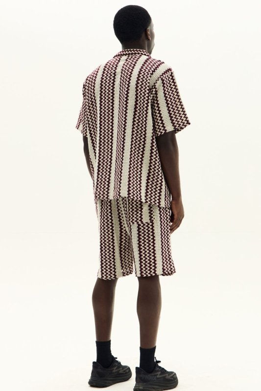 Men’s Crochet Texture Matching Shirt & Shorts Set – Boxy Fit | 100% Cotton - co ord set - British D'sire