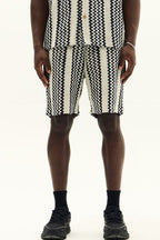 Men’s Crochet Texture Matching Shirt & Shorts Set – Boxy Fit | 100% Cotton - co ord set - British D'sire