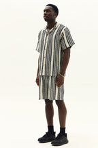 Men’s Crochet Texture Matching Shirt & Shorts Set – Boxy Fit | 100% Cotton - co ord set - British D'sire
