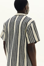 Men’s Crochet Texture Matching Shirt & Shorts Set – Boxy Fit | 100% Cotton - co ord set - British D'sire