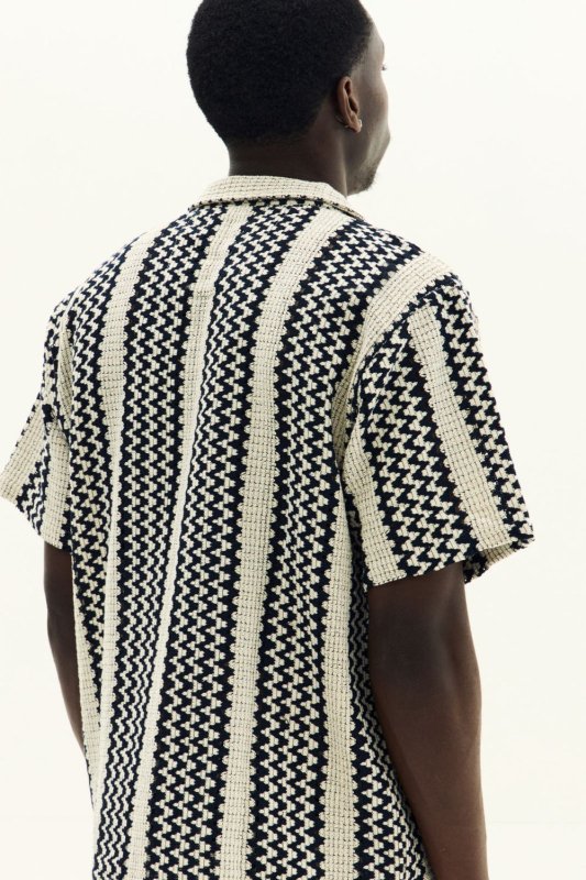 Men’s Crochet Texture Matching Shirt & Shorts Set – Boxy Fit | 100% Cotton - co ord set - British D'sire