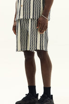 Men’s Crochet Texture Matching Shirt & Shorts Set – Boxy Fit | 100% Cotton - co ord set - British D'sire